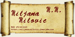 Miljana Milović vizit kartica